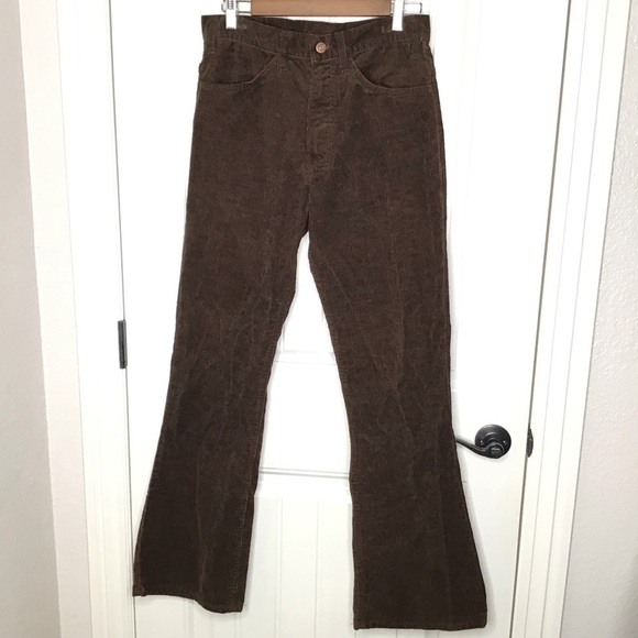 Rare Vintage 1970’s Levi’s Brown Corduroy Flare Leg Pants with Talon 42 Zipper. - Picture 12 of 14